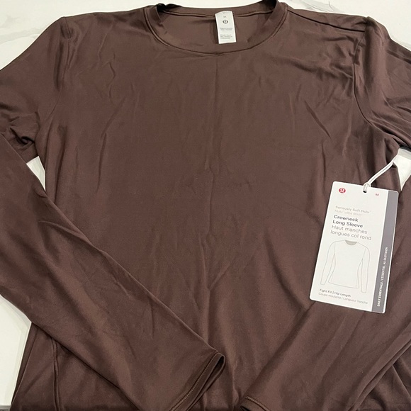 NWT Lululemon Wundermost Ultra-Soft Nulu Crewneck Long-Sleeve Shirt - Espresso - Picture 5 of 8
